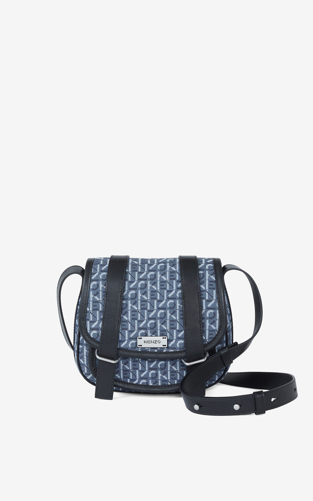 Kenzo Small jacquard Courier Messenger Bag Navy Blue For Womens 4193JWSXA